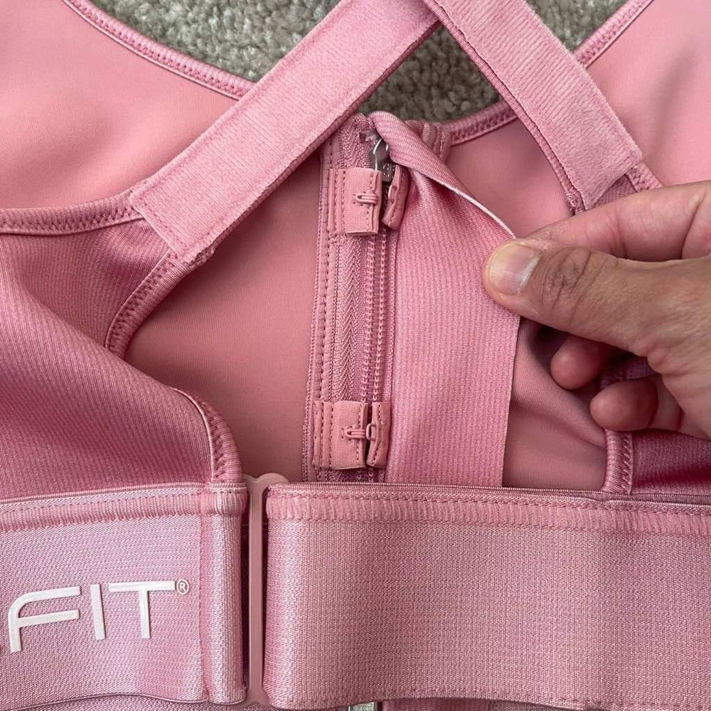 SHEFIT Luxe Sports Bra Pink High Impact Front Zip Adjustable Straps Women Luxe - Picture 2 of 4